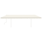 Tenda da Sole Retrattile Manuale con Pali 6x3,5 m Crema