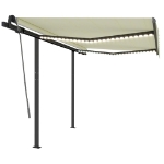 Tenda da Sole Automatica Sensore Vento e LED 3,5x2,5 cm Crema