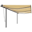 Tenda da Sole Retrattile Manuale con LED 6x3,5 m Gialla Bianca