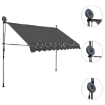Tenda da Sole Retrattile Manuale con LED 250 cm Antracite