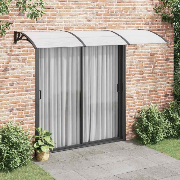 Tettoia per Porta Nera 300x100 cm Policarbonato
