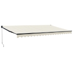 Tenda da Sole Retrattile Crema 5x3 m in Tessuto e Alluminio