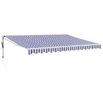 Tenda Sole Automatica Retrattile Blu e Bianca 4,5x3 m
