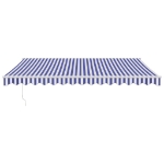 Tenda Sole Automatica Retrattile Blu e Bianca 4,5x3 m