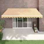 Tenda Sole Automatica Retrattile Gialla e Bianca 4x3 m