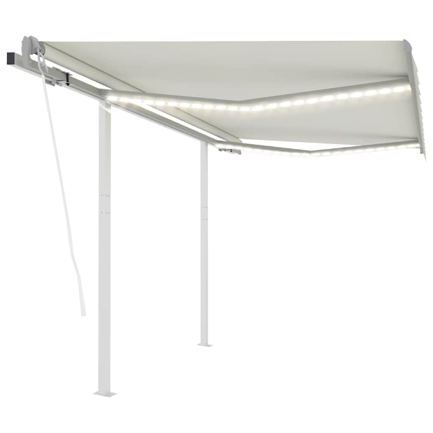Tenda Automatica con Sensore Vento e LED 3x2,5 m Crema