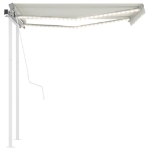 Tenda Automatica con Sensore Vento e LED 3x2,5 m Crema