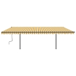 Tenda da Sole Retrattile Automatica e Pali 6x3m Gialla e Bianca