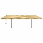 Tenda da Sole Retrattile Manuale e LED 6x3 m Gialla Bianca