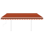 Tenda da Sole Retrattile Manuale LED 4,5x3 m Arancione Marrone