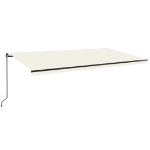 Tenda da Sole Retrattile Manuale con LED 600x350 cm Crema