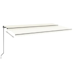Tenda da Sole Retrattile Manuale con LED 600x350 cm Crema