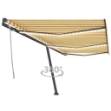 Tenda da Sole Retrattile Manuale e LED 600x300cm Gialla Bianca