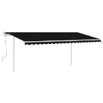 Tenda da Sole Retrattile Manuale con LED 5x3 m Antracite