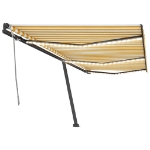 Tenda da Sole Retrattile Manuale LED 600x350 cm Giallo Bianco