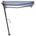 Tenda da Sole Retrattile Manuale 300x250 cm Blu e Bianca