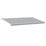Tenda da Sole Retrattile Manuale Antracite e Bianco 600x300 cm