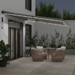 Tenda Retrattile Automatica LED Antracite e Bianco 500x350 cm