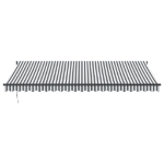 Tenda Sole Retrattile Automatica Antracite e Bianco 500x300 cm