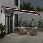 Tenda da Sole Retrattile Automatica con LED Bordò 500x300 cm