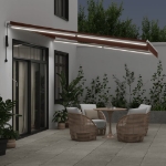 Tenda da Sole Retrattile Automatica con LED Marrone 400x300 cm