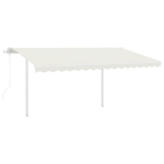 Tenda da Sole Retrattile Automatica con Pali 4,5x3 m Crema