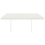 Tenda da Sole Retrattile Automatica con Pali 4,5x3 m Crema