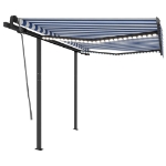 Tenda Automatica Sensore Vento e LED 3x2,5 m Blu e Bianca