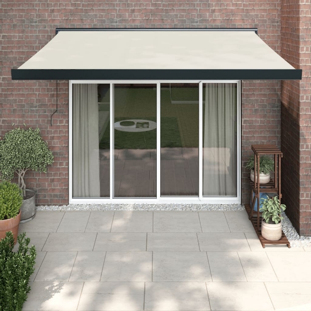 Tenda da Sole Retrattile Crema 3x2,5 m in Tessuto e Alluminio