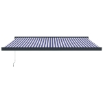 Tenda da Sole Retrattile Blu e Bianca 4x3 m Tessuto e Alluminio