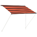 Tenda da Sole Retrattile con LED 100x150 cm Arancione e Marrone