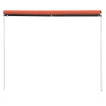 Tenda da Sole Retrattile con LED 100x150 cm Arancione e Marrone