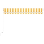 Tenda da Sole Retrattile Manuale LED 400x350 cm Giallo Bianco