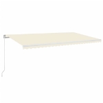 Tenda da Sole Retrattile Manuale con LED 600x350 cm Crema