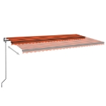 Tenda Automatica Sensore Vento e LED 600x350 cm Arancio Marrone