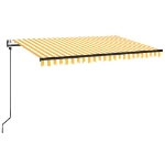 Tenda da Sole Retrattile Automatica 450x350 cm Gialla e Bianca