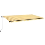 Tenda da Sole Retrattile Automatica 600x350 cm Gialla e Bianca