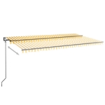Tenda da Sole Retrattile Automatica 600x350 cm Gialla e Bianca