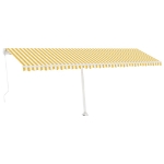 Tenda da Sole Retrattile Manuale LED 600x350 cm Giallo Bianco