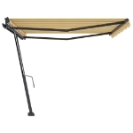 Tenda Retrattile Manuale con Palo 400x300 cm Giallo/Bianco