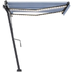 Tenda Automatica con Sensore Vento e LED 350x250 cm Blu Bianca