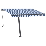 Tenda Automatica con Sensore Vento e LED 350x250 cm Blu Bianca