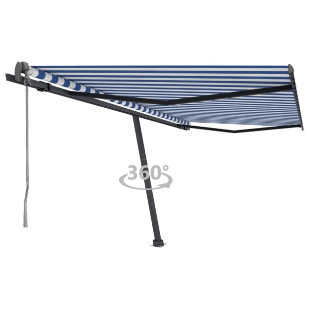 Tenda da Sole Automatica Autoportante 400x300 cm Blu e Bianca