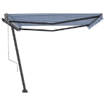 Tenda da Sole Automatica Autoportante 400x300 cm Blu e Bianca