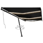 Tenda Automatica con Sensore Vento e LED 600x300 cm Antracite