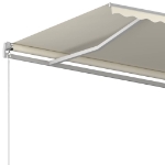 Tenda da Sole Retrattile Automatica con Pali 3x2,5 m Crema