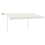 Tenda da Sole Retrattile Automatica con Pali 4x3 m Crema