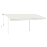 Tenda da Sole Retrattile Manuale con Pali 4x3,5 m Crema