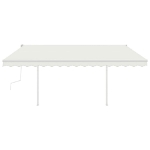 Tenda da Sole Retrattile Manuale con Pali 4x3,5 m Crema