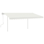 Tenda da Sole Retrattile Manuale con LED 4x3,5 m Crema